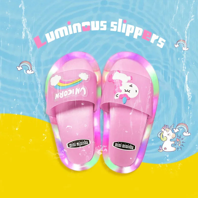 Chinelo Unicórnio Infantil com Luzes