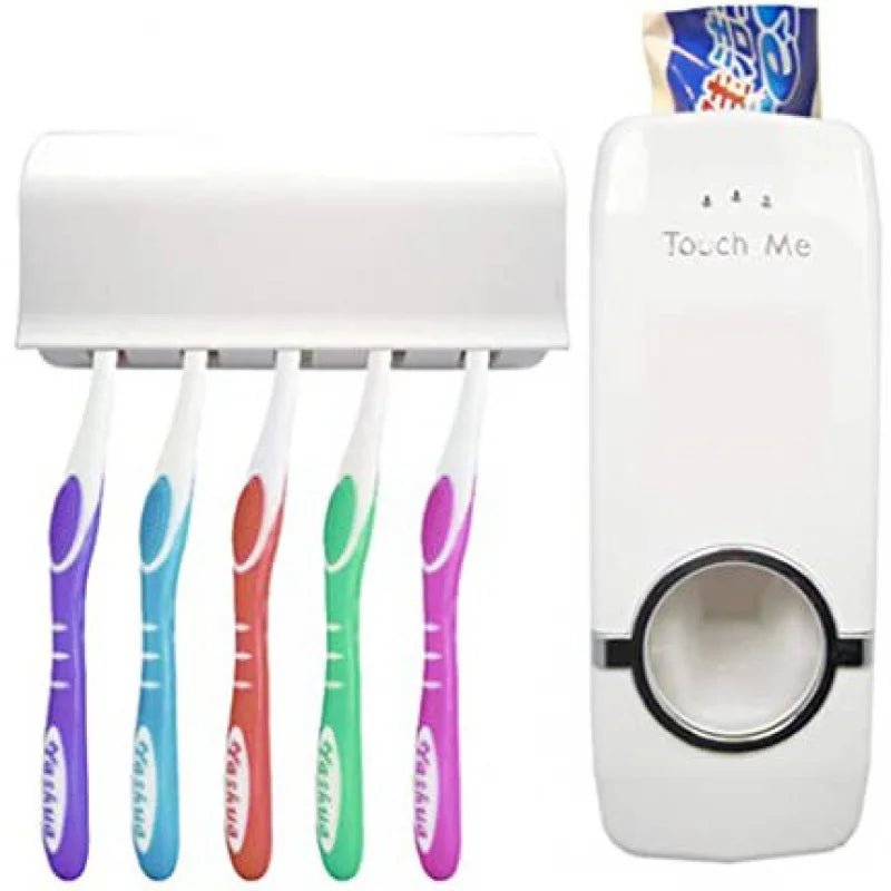 Dispensador Automático de Creme Dental + Suporte para 5 Escovas