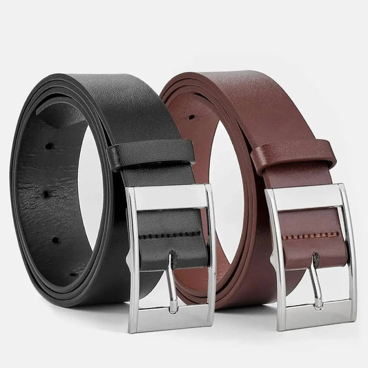 Cinto de Couro Sintético Premium - Elegância e Versatilidade