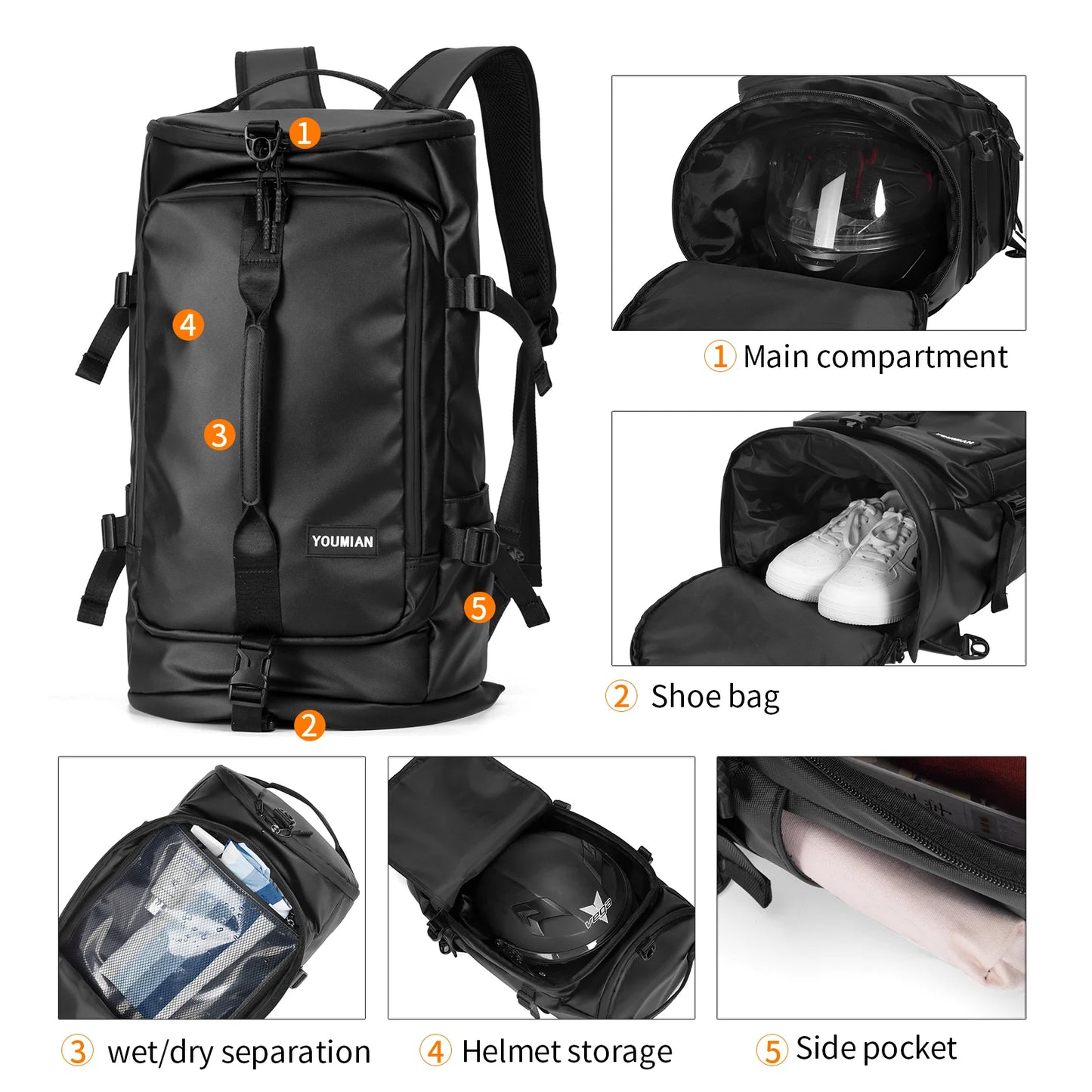 Mochila Multifunctional Á Prova d'Água