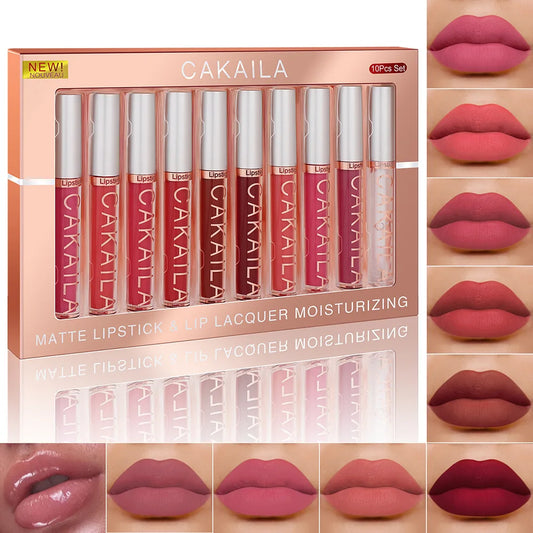 Kit 10 Peças Batom Matte Líquido de Longa Duração
