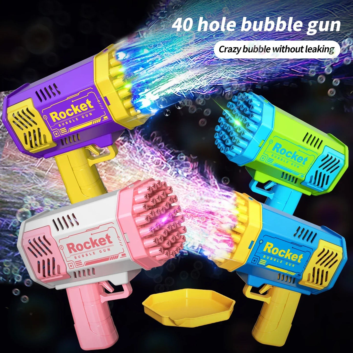 Pistola de Bolhas de Sabão com Luz LED
