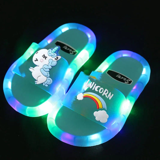 Chinelo Unicórnio Infantil com Luzes