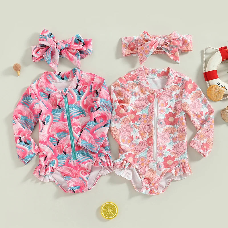 Conjunto Maiô Infantil de Manga Longa + Chapéu